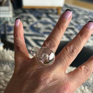 Elegant Glass Bubble Ring
